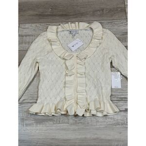 Jessica Simpson cream ruffled sweater size S